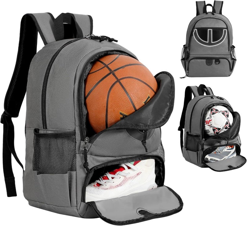 TRAILKICKER Basketball Bag Backpack for Men Women with Ball & Shoes Compartment 30L Capacity Lightweight Breathable Boys Girls Soccer Ball Bag Backpack Fit Volleyball Football Sports Travel School Gym - Image 1